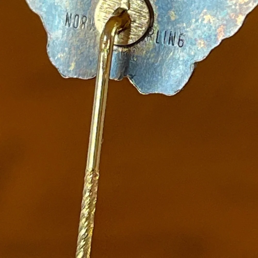 Blue and Gold Butterfly Brooch